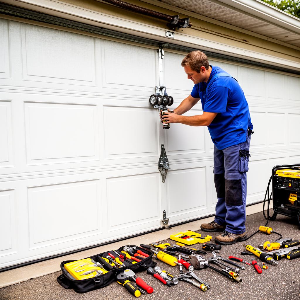 Garage door maintenance and lubrication service
